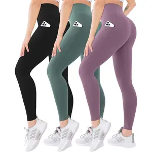 3 Pack High Waisted Leggings for Women with Pockets Soft Active Tummy Control Pants for Yoga Running & Daily Wear