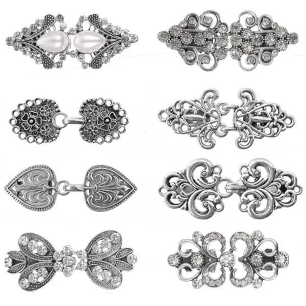 8PCS Vintage Shirt Clip - Dress Cinch, Cape Sweater Cardigan Shawl, Cloak Clips for Women
