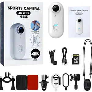 NUISK Mini Body Camera Wearable Action Cam with 110° Wide Angle Lens IPX7 Waterproof Wi-Fi App Control for Work Travel Fishing Pet Walking Compact Movie Anti-Shake Sleek White Camera Kit TikTokShopJumpstartSale