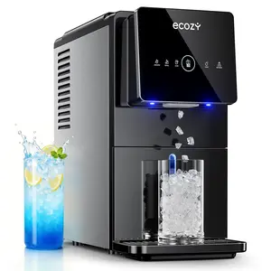 ecozy Nugget Ice Maker Dispenser Ultra-Quiet Self-Cleaning 40lbs/24H, 10Mins Quick Ice Makeup 40lbs Sonic Storage Touchless Ice Dispenser for Kitchen Office Bar Party