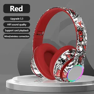 Special Wireless Headset for Mobile Phones, Computers, Gaming, And E-Sports with a Graffiti Design