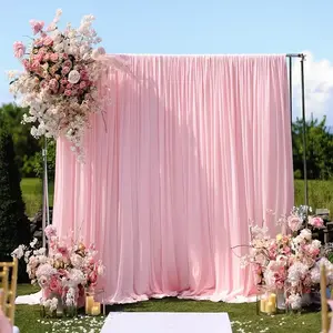 Elegant and Party Decoration Backdrop, Anti-Wrinkle Polyester Fabric, Wedding Rod Curtain Material, Birthday and Halloween Celebrations, Wedding Arched Backdrop