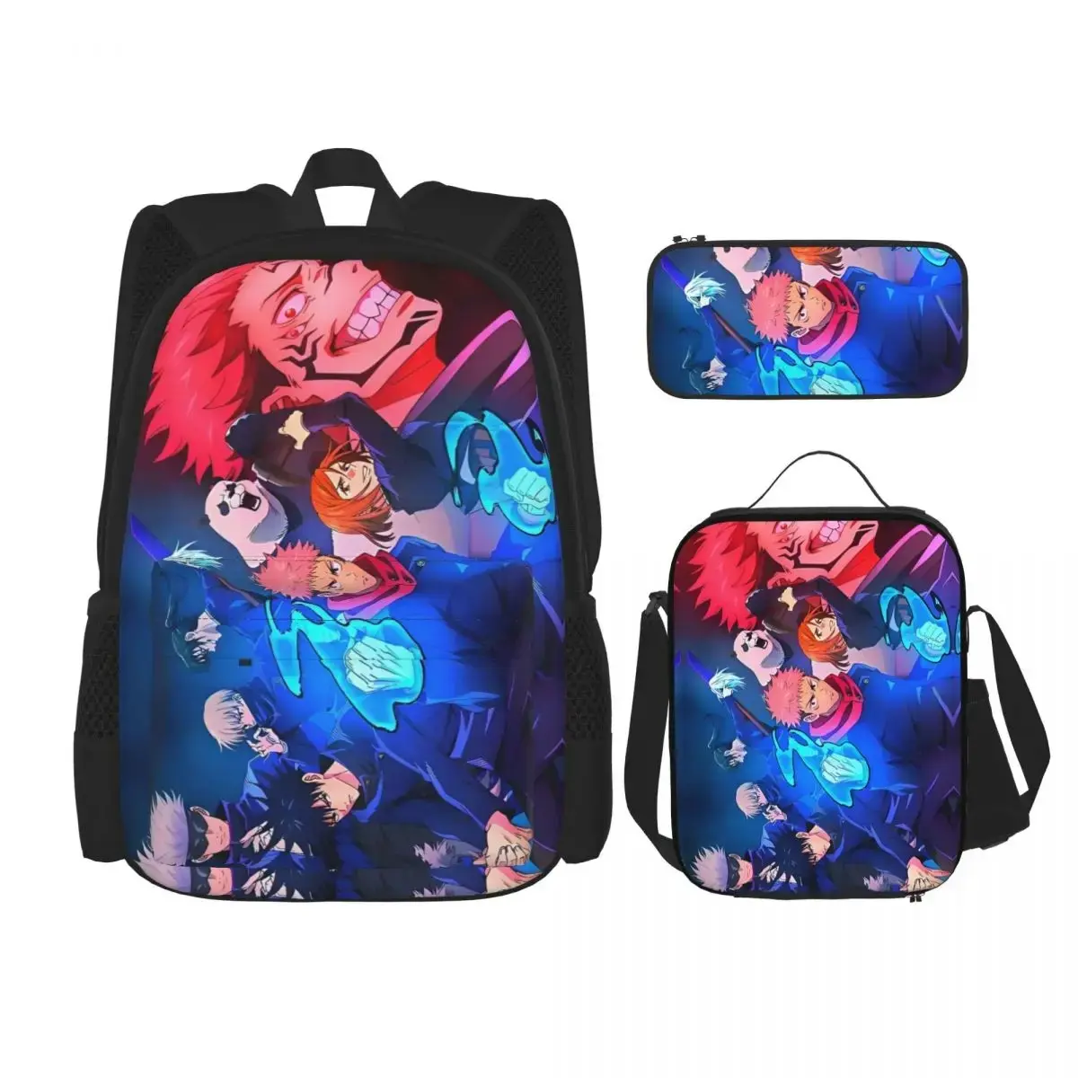 Satoru Gojo, Suguru Geto, and Ryomen Sukuna Themed Student Canvas Backpack