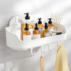 No Drill Suction Cup Removable Shower Shelf, Powerful Waterproof Wall-Mounted Storage Rack, Ideal for Bathroom and Kitchen Organization