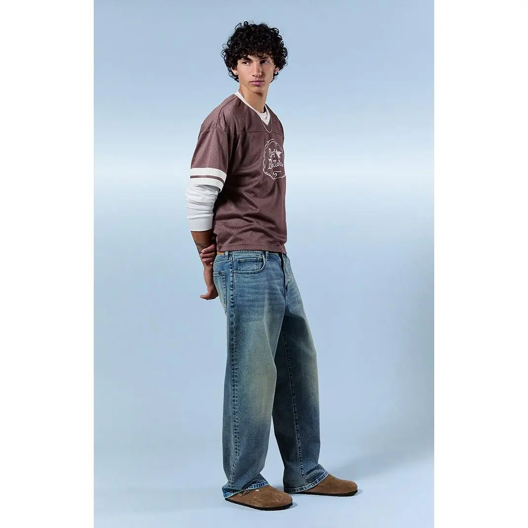 Pacsun Men's Dylan Baggy Jeans Stretch Light Blue