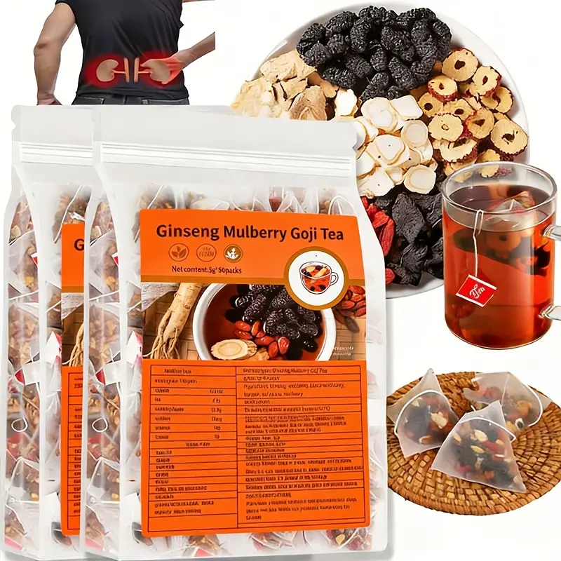 Kidney Tea Formula Ginseng Five Treasure Tea Combination Scented Tea Eight Treasure Tea Red Date Wolfberry Tea Men's Tea Health Tea Mulberry Herbal Formula Health Tea