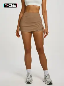 Women's High Waist Pleated Drawstring Skirt Pants with Shorts, Sporty Style Tennis Skirt for All Seasons, Slim-Fit Design, High Waisted Skorts, Athletic Skorts, Active Skort Skirt