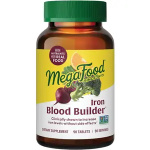 Blood Builder Iron Supplement for Women and Men Increase Iron Levels Without Constipation or Side Effects Improves Cellular Energy and Vitality with B12 Folic Acid and Vitamin C for Enhanced Absorption Daily Blood Health Support Vegan Non GMO 90 Tablets