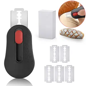 Professional Kitchen Refrigerator Magnetic Bread Trimming Knife, Home Plastic Push-Pull Bread Slicer, Easy Carry European Style