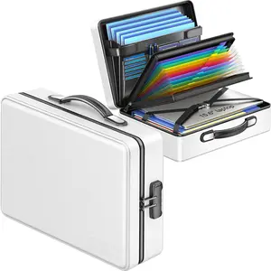 Fireproof Document Box with Fireproof Zipper, Hard Inner Shell Fireproof Document Bag with Lock, Fireproof Water Resistant Important Document Organizer 16 inch Laptop File Briefcase ()