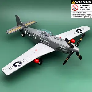 P-51 Mustang Fighter Building Blocks, 258 PCS WWII Propeller Aircraft Airplane Model Kit Building Set with Rotating Propeller & Cockpit, STEM Military Aviation Construction Toy Gift for Kids Aged 6+, Compatible with Major Brands Building Bricks