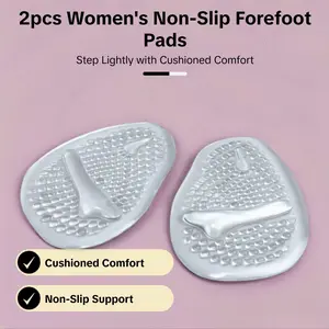 Crystal Clear - 2pcs Non-Slip Women's Forefoot Pads, Cushioned & Breathable for Shoe Comfort All Day