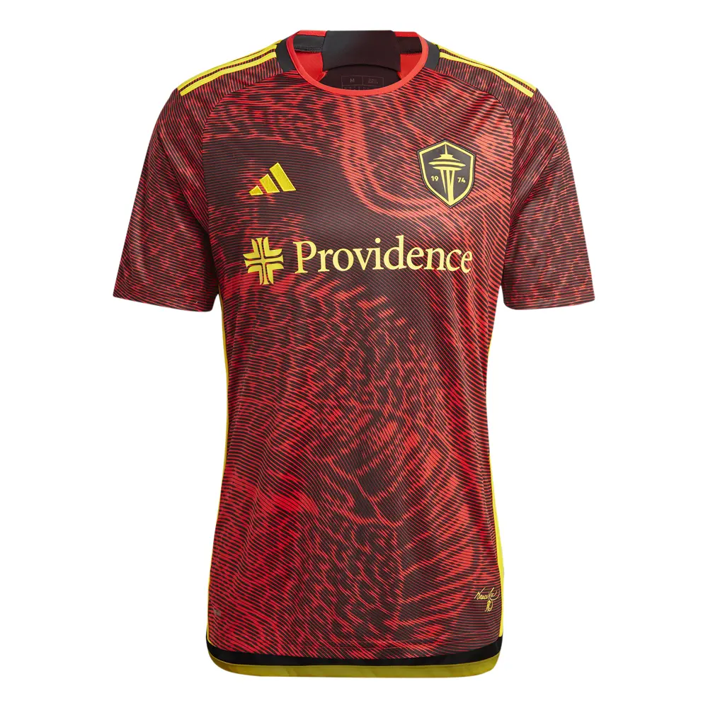 adidas Mens Seattle Sounders Fc 2324 Away Crew Neck Short Sleeve Jersey Soccer Cleats  - Red