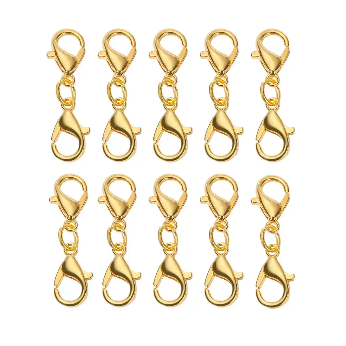 Wholesale Zinc Alloy Double Head Lobster Clasps, DIY Jewelry Connectors, Bracelet Necklace Fastener Accessories