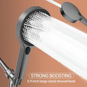 High Output Rainfall Multi-Hand Shower-Anti-clogging nozzles,built-in power wash for cleaning bathtubs,tiles,and pets,extra-long stainless steel hose for mounting on walls and ceilings.