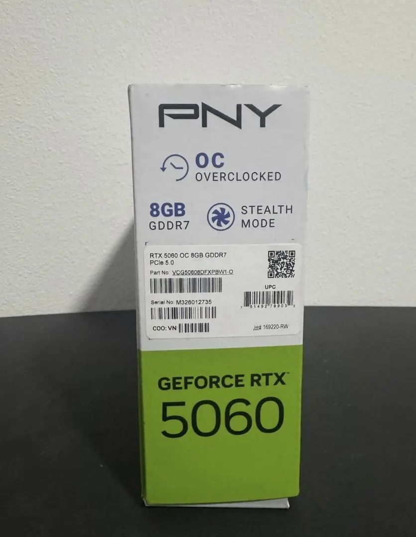PNY NVIDIA GeForce RTX 5060 OC Dual Fan Graphics Card (8GB GDDR7, 128-bit) PNY NVIDIA GeForce RTX 5060 OC Dual Fan Graphics Card (8GB GDDR7, 128-bit)