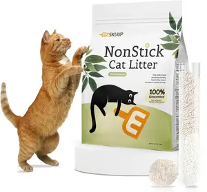 EZSKUUP Non-Stick Ultra Clumping Cassava & Tofu Cat Litter, Odour Control Low Tracking Kitty Litter, Plant-Based Natural Ingredients Cat-Litter x1 PACK