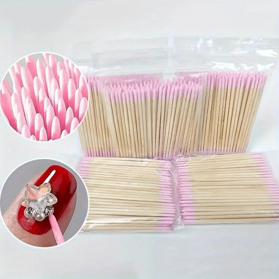 Professional Dual-Tip Pointed Cotton Swabs,2 packs, for Eyebrow Makeup Cleanup, Nail Art Correction & Polish Removal Tool Accessories