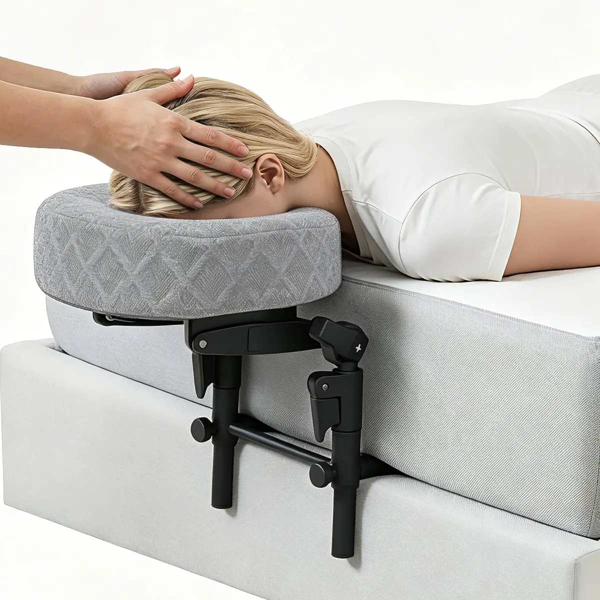 Massage Headrest for Bed, Massage Face Cradle at Home, Adjustable 14.95" Height Massage Head Holder for Sleeping Mattress, Comfortable Face Down Pillow After Eye Surgery