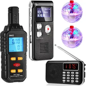 5 Pcs Ghost Hunting Equipment Kit with Ghost Hunting Box, 1 EMF Meter, 2 LED Balls and 1 Digital Voice Recorder, Paranormal EMF Detector for Home Outdoor Use