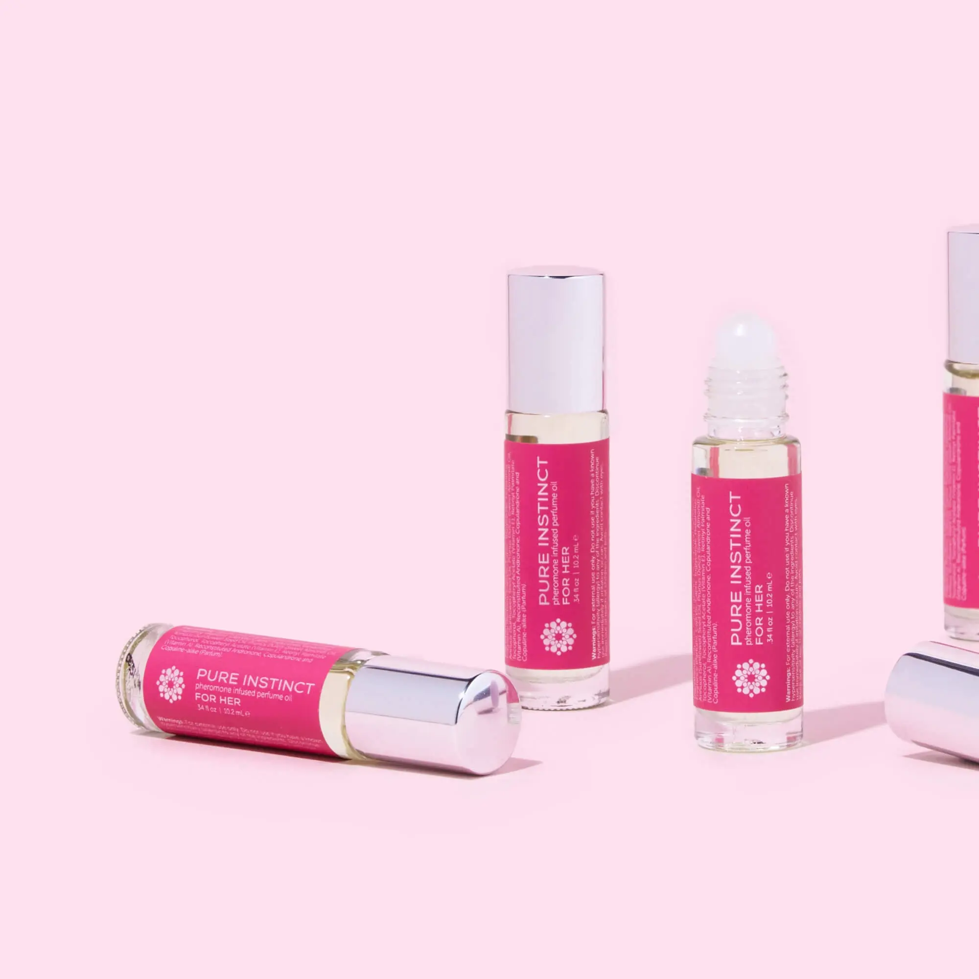 Pure Instinct FOR HER Roll-On Pheromones Perfume Women - Captivating Fragrance Oil, Bergamot Jasmine Sweet Vanilla Scent, Long-Lasting, Skin pH-Blending, Silky, 0.34 fl oz/10.2ml, TSA Travel Ready
