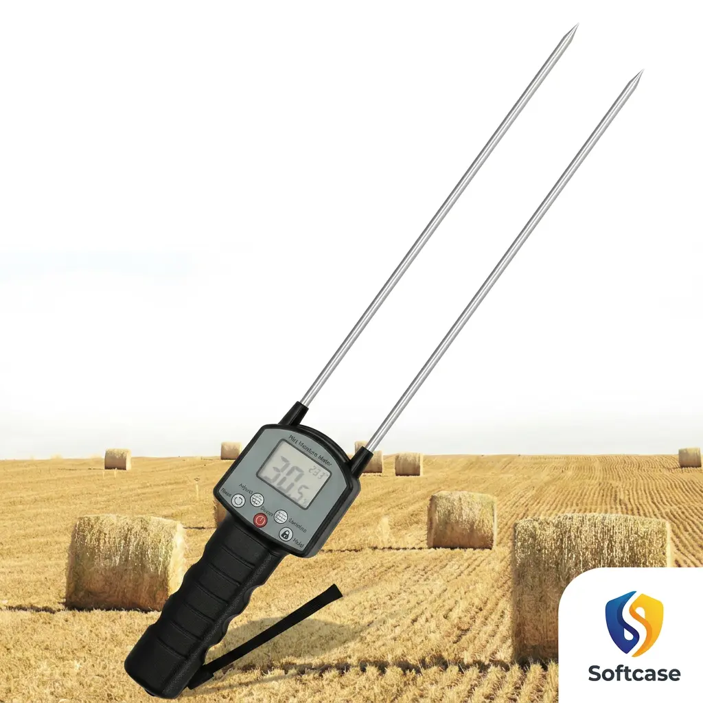 TK100H Portable Hay Moisture Tester, Accurate Hay Moisture Meter, Hay Moisture Tester Probe with Backlit Large Screen, Hay Tester Probe for Froage, Alfalfa Orchard Grass, Bales Farm Dad Grandfather Day Gift Easy Use Agriculture Device Smart Country