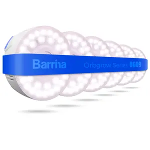 Barrina Orbgrow OG09 Puck LED Grow Light, Pinkish White 54W(6 x 9W, 810 Watt Equiv), Plant Lights for Indoor Plants Full Spectrum, Magnetic & Linkable, Small Grow lamp for Plant Shelf, 6 Packs