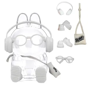 5 Piece Doll Accessory Set for 5 to 7 Inch Plush,Matching Headphones, Glasses, 2 Pairs Shoes + Mini Canvas Bag