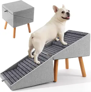 Prevent IVDD | 17'' Tall Dog Ramp Ottoman for Couch | Pet Stairs Steps for Small Dogs | Protect Dog's Joints | for Senior Injured Dogs, Dachshund,Chihuahua,Bulldog
