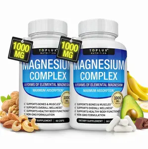 2 Pack Toplux Magnesium Complex PZ 8 Essential Magnesium Supplement 1000mg Fitness Edible