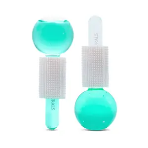 Satavi Naturals Beauty Ice Globes Clear & White Design Ideal for Skincare and Comfort Spa Gift Set Facial Cleanser Brush Cruelty-Free Ethical Care