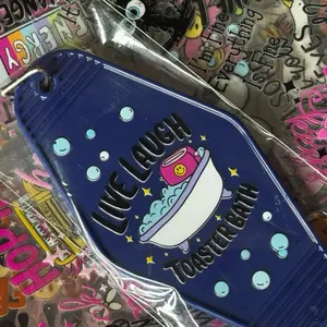 Live Laugh Toaster Bath - Cute Motel Keychain for Special Moments Ideal for Surprise Celebrations Perfect Gift for Any Occasion car key