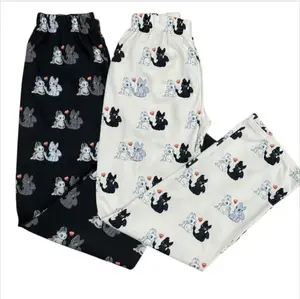 Cute Dragon Couple Print Pajamas Pants Aesthetic Sleepwear For Men And Women Loose Casual Sporty Trousers Four Seasons Breathable Loungewear Cozy Nightgown Gift For Dragon Movie Lovers