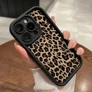 Leopard Print Advanced fashion gift Case for iPhone 16 15 14 Pro Max 16E 13 12 11 XR XS Plus Shockproof Full Camera Protection Durable slim Silicone Cover