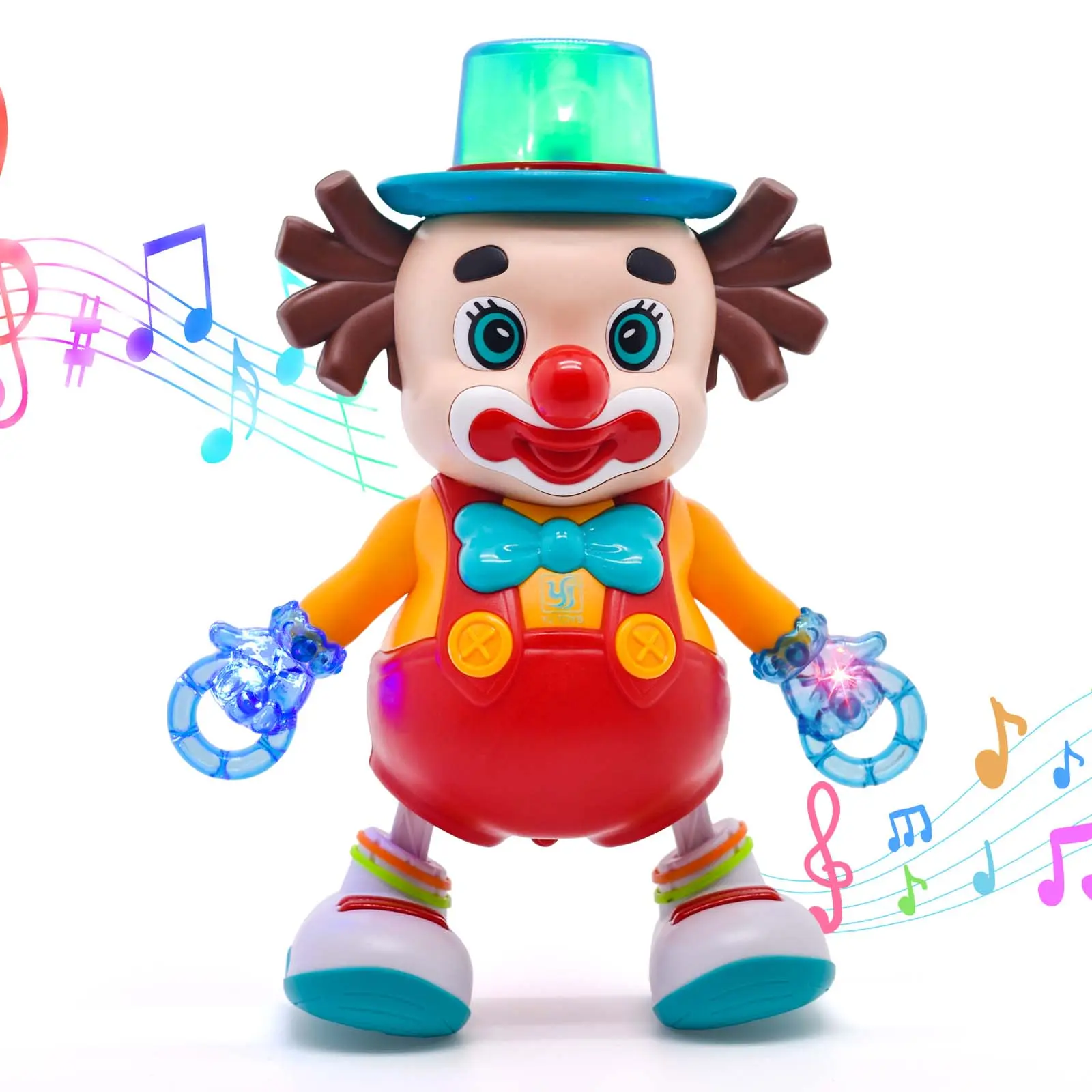 BPA-Free Light Up Singing Dancing Electric Clown Baby Sensory Toy with LED Lights, Music Sounds, Development Focus for 3-4 Years Old Toddlers, Birthday/Christmas Gifts (Video Games Compatible Element)