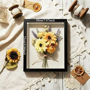 A One-piece Wooden Photo Frame Shadow Box with a 3cm Deep Interior. The Frame Has an Inner Diameter of 8x10 Inches (20x25cm) and Is Available in Four Colors: Black, White, Natural Wood, and Light Brown. It Serves as a Desktop Decoration and Display