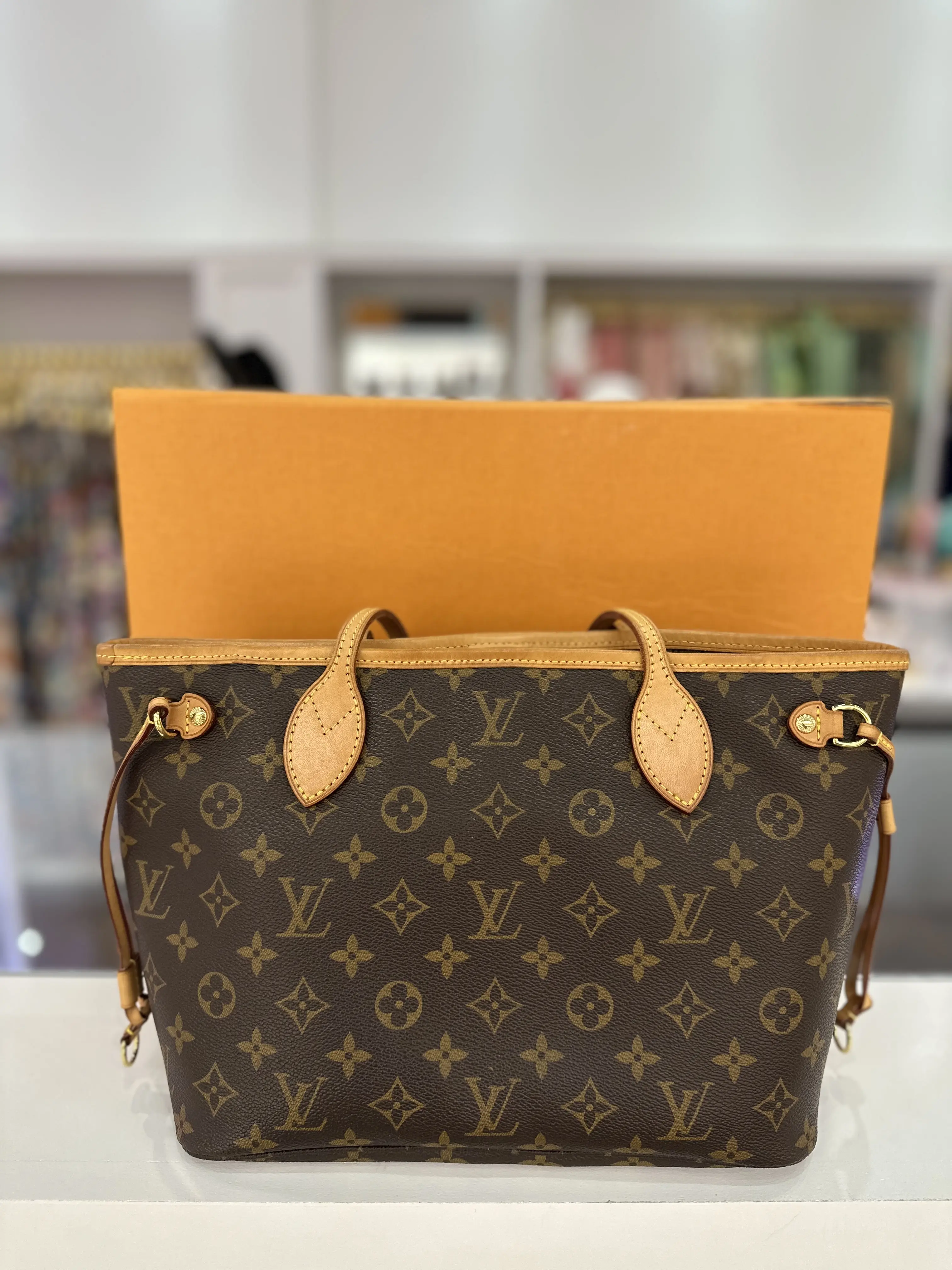 Pre-owned Louis Vuitton Leather Tote Bags Neverfull PM Monogram Canvas Tote