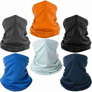6 Pack Neck Gaiter for Men Women Gator Summer UV Dust Mask Cooling Neck Gaiters Face Cover for Sun Protection Scarf Bandana
