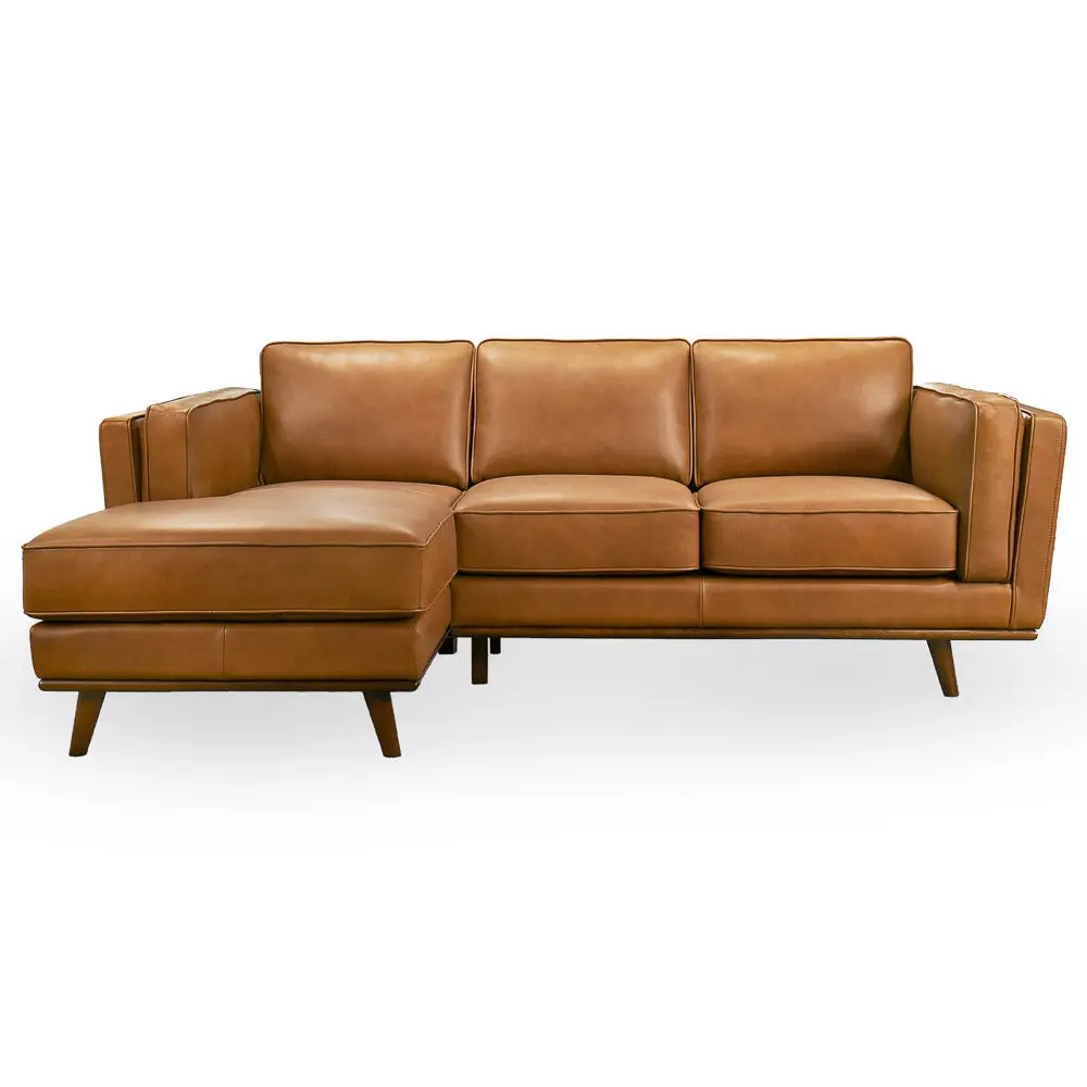 Ferre Leather Sectional Left Facing Chaise