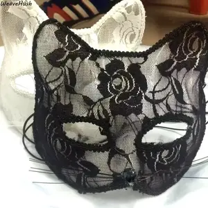Women's Lace Cat Half Face Mask, Elegant Venetian Masquerade Mask for Halloween Christmas Cosplay Party Costume Ball, Unique Stylish Design for Carnival Prom Nightclub Stage Performance & All Kinds of Dress Up Events