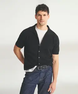 Signature Cashmere Short Sleeve Button Down