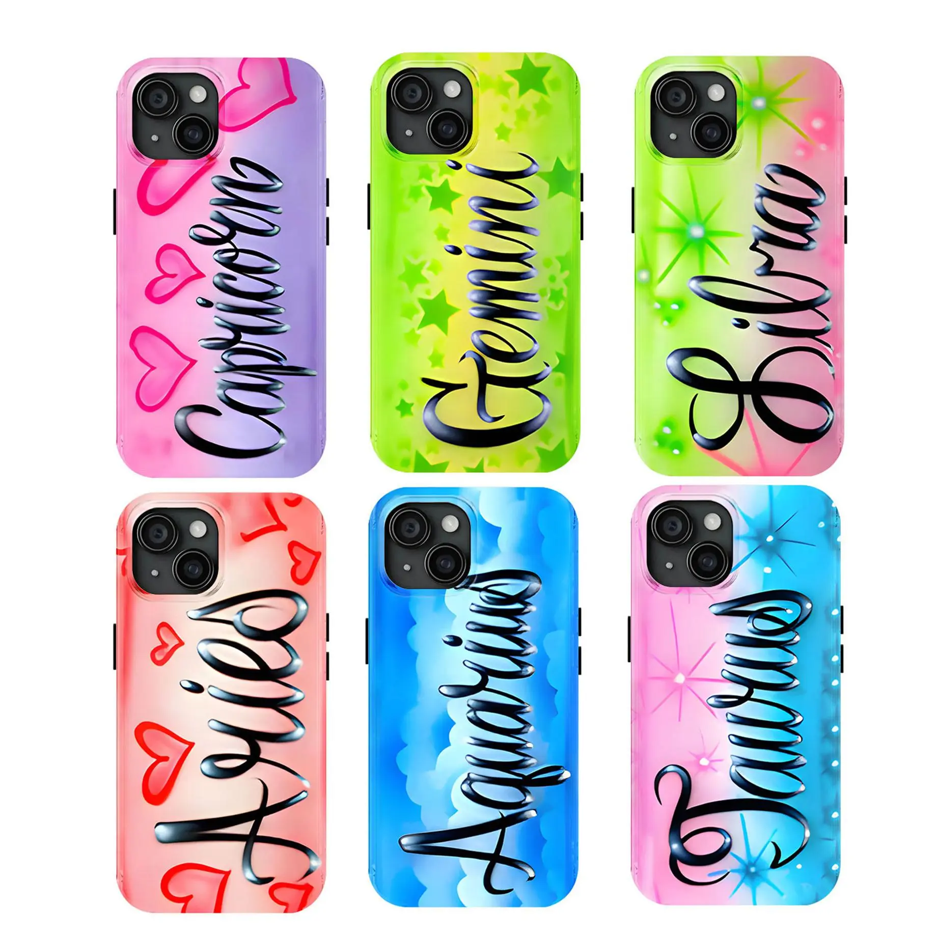 Zodiac Sign Phone Case Aquarius Gemini And More Glossy Phone Case Protection, Shockproof, Anti-Drop, Anti-Fingerprint For IPhone 17-12, Pro Max, Pro Plus, and Samsung S25-22 Protection Safety