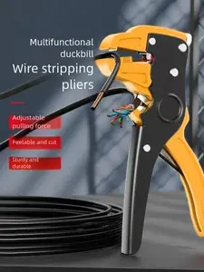 Automatic Wire Stripper, 2-in-1 Multi-Function Adjustable Wire Stripper, Wire Stripper Pliers for Stripping and Cutting Single Strand Cables, Two Strands, Flat