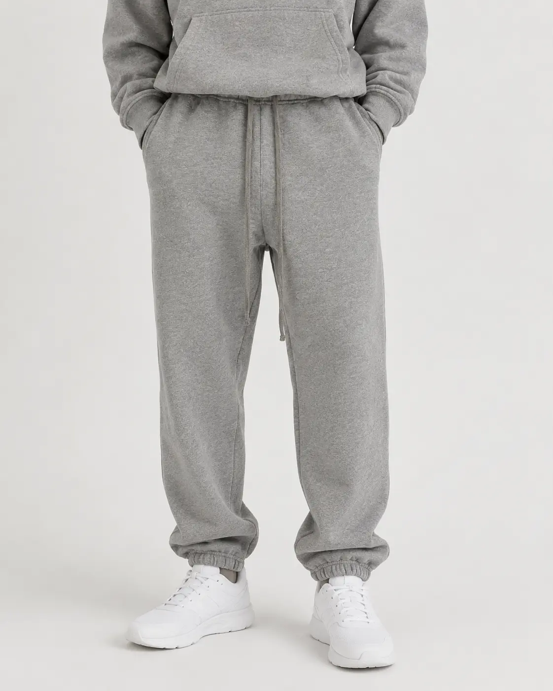 Men's Dark Gray Jogger Sweatpants, Loose Fit Fleece Drawstring Lounge Pants, Casual Streetwear Athletic Pants