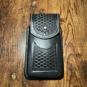 Western Leather Cellphone Holster Estuche Funda - Classic Design, Durable Material, Comfortable Fit, Ideal for Mobile Use