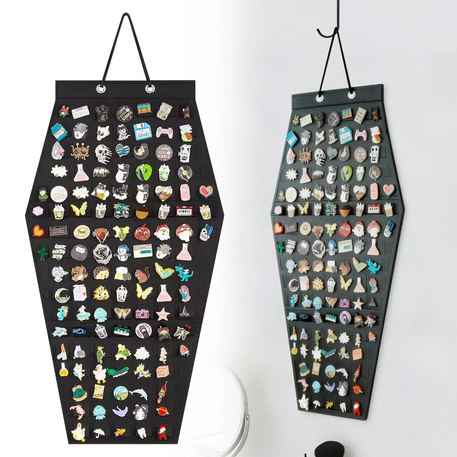 Creative Hanging Jewelry Storage Organizer - Felt Display Pins Storage Case, Brooch Collection Storage Holder,Display Board for Earrings, Necklaces, Brooch, Pins