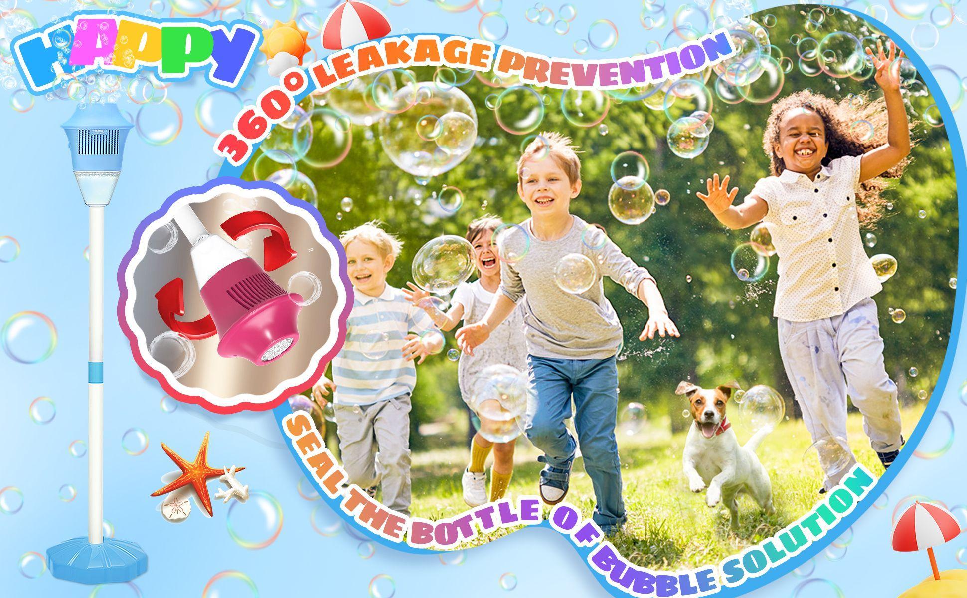 Automatic Handheld Bubble Machine for Kids, Bubble Maker Spring Summer Toys with Lights, Outdoor Rechargeable Blower Best Easter Gift for Children