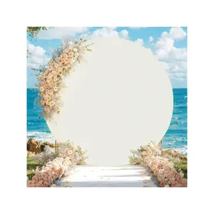 White - 6ft (1.8m diameter circle) Arch Backdrop Cover, 6ft/6.5ft/7.2ft Round Arch Stand With Bottom Zipper, Wrinkle Resistant Smooth Touch Background Set For Birthday, Wedding, Reception Champagne 6ft (1.8m Diameter Circle)