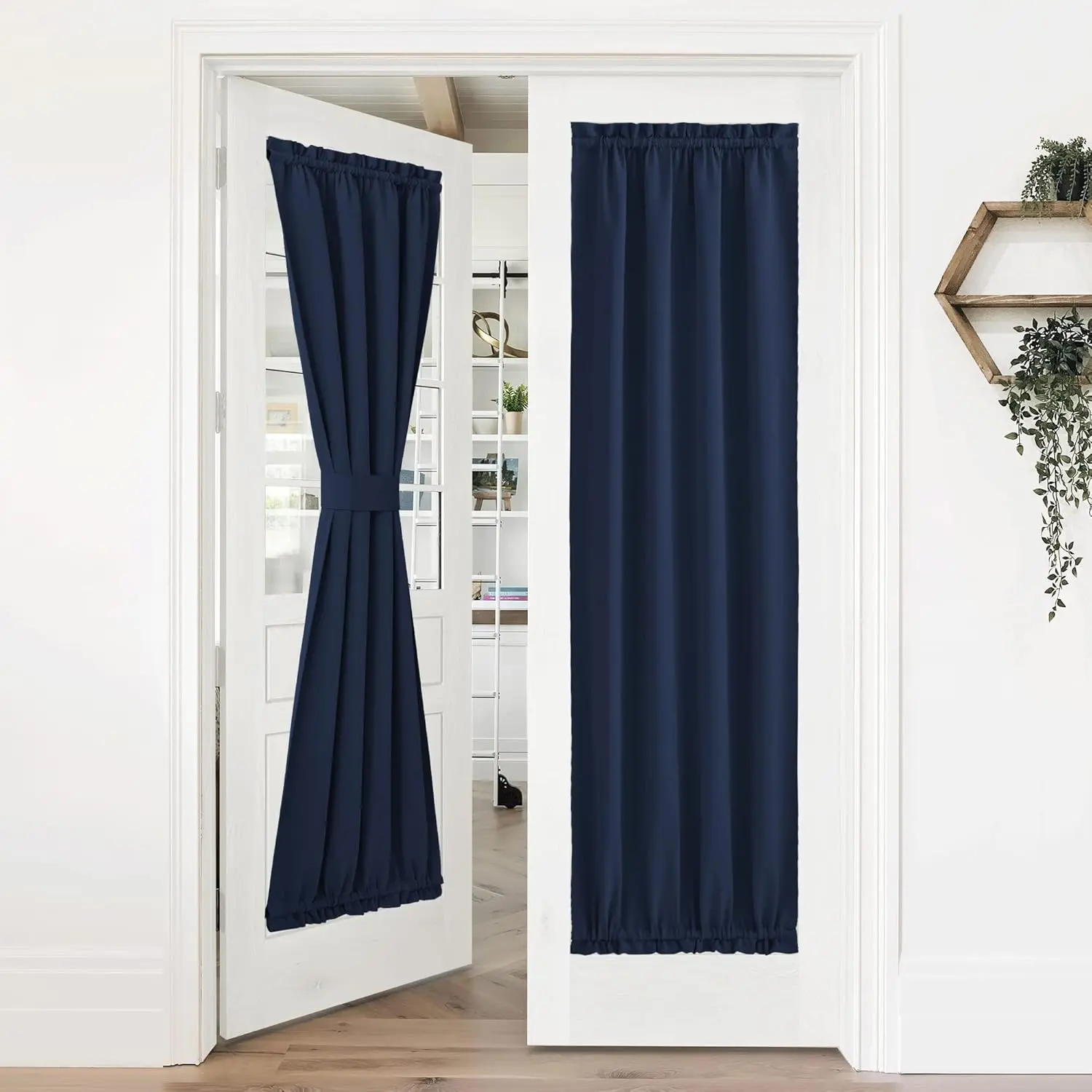 NICETOWN Room Darkening Heavy-Duty Thermal Insulated Door Curtain, 1 Panel (W36 x L72, Navy) for Doorways, Patio/Sliding Doors, Car Privacy Solutions