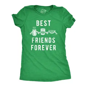 Womens Best Friends Forever T Shirt Funny Tequila Lime Salt Drinking Joke Tee for Ladies Funny Womens T Shirts Cute Vintage Fashion Casual Ladies T-Shirt Gift Liquor Tops for Women Funny Drinking Top Women's Green -